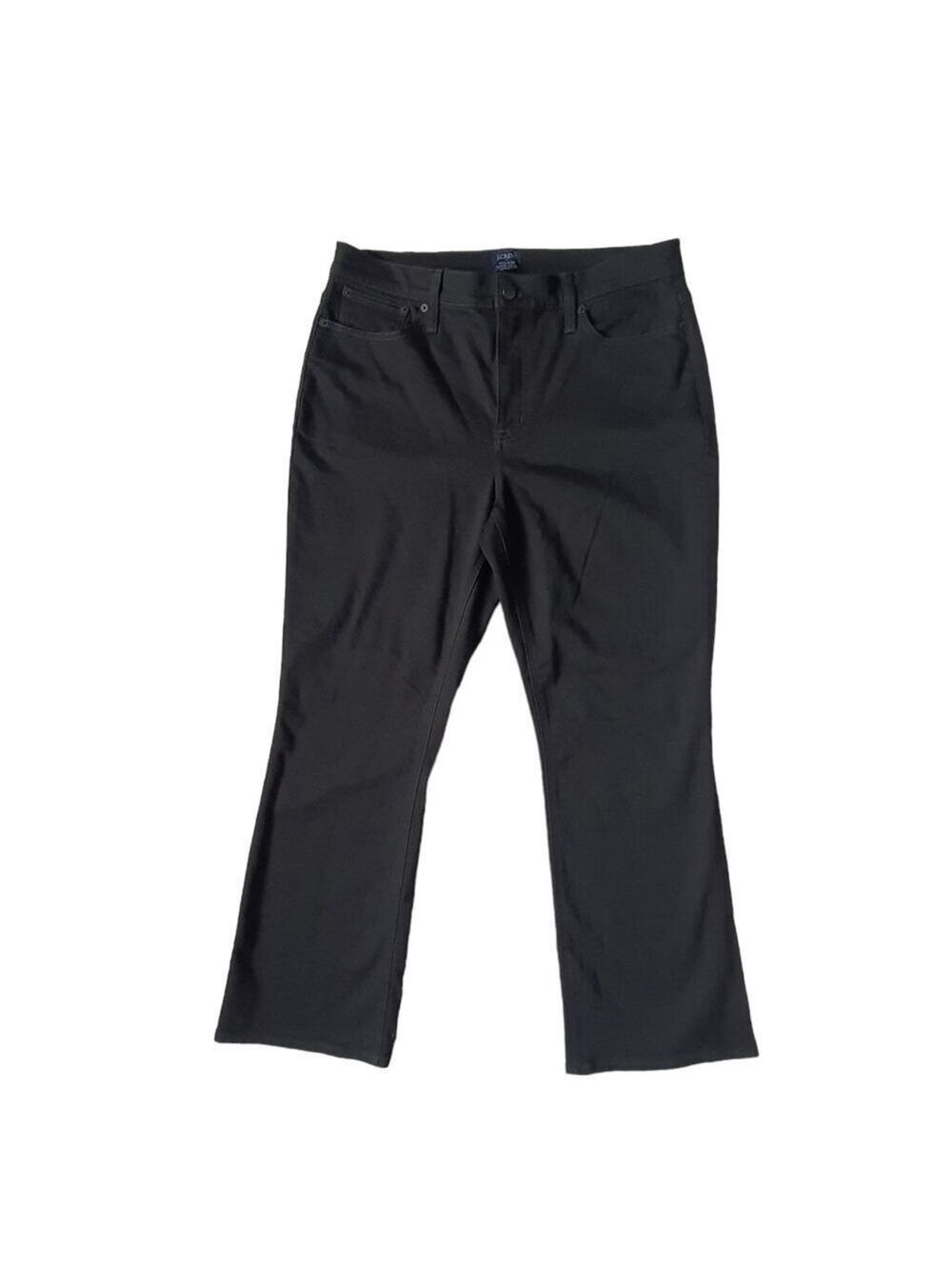 J. Crew Black Mid-Rise Flare Crop Womens 32T #BT058 EUC